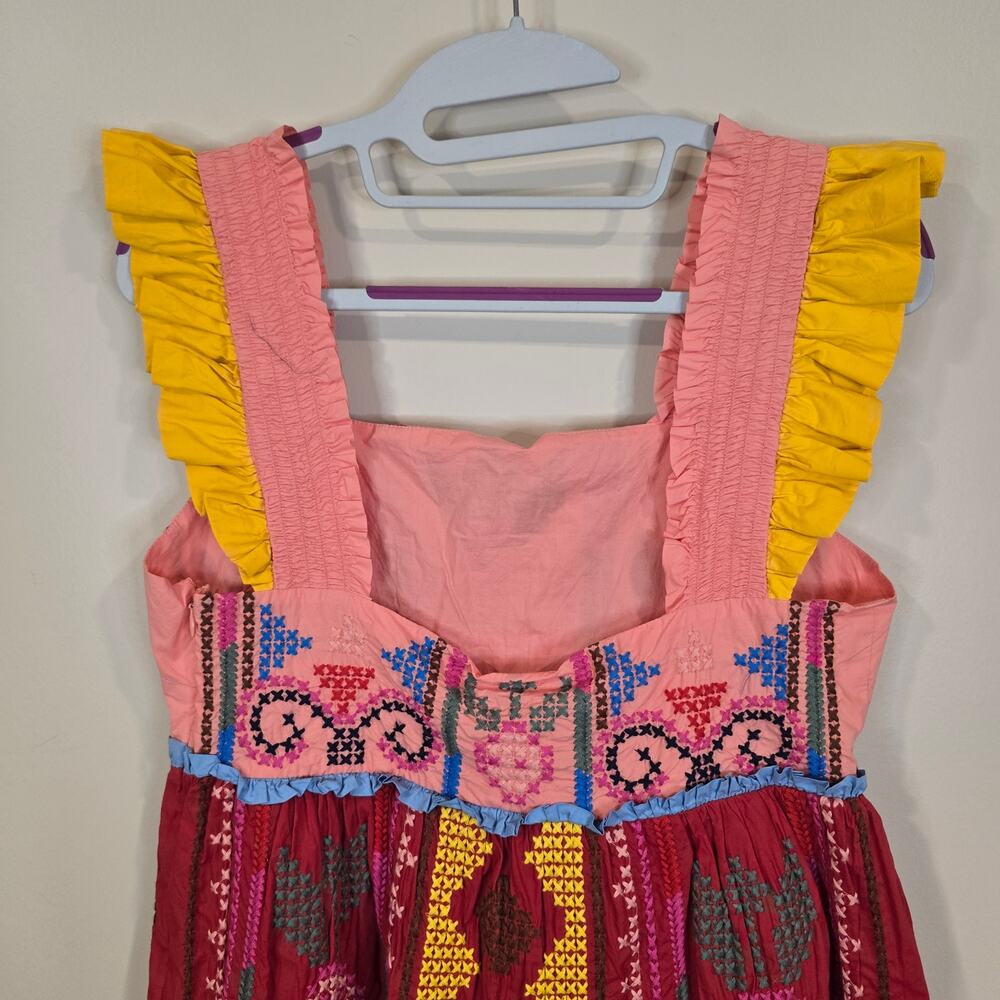 NEW NWT Women's Farm Rio Color Blocking Embroidered Mini Dress | Size Small - Picture 7 of 13